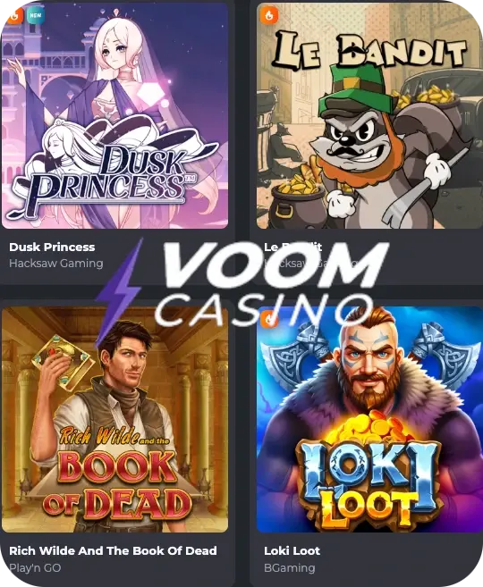 Slot-koneiden valikoima VoomCasino -kasinolla