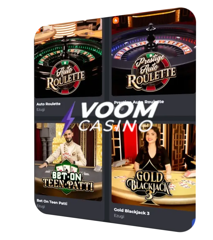 Luettelo Voom Casinon live-peleistä